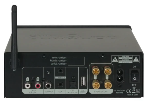 Tangent Ampster BT II rear view, connectors pannel